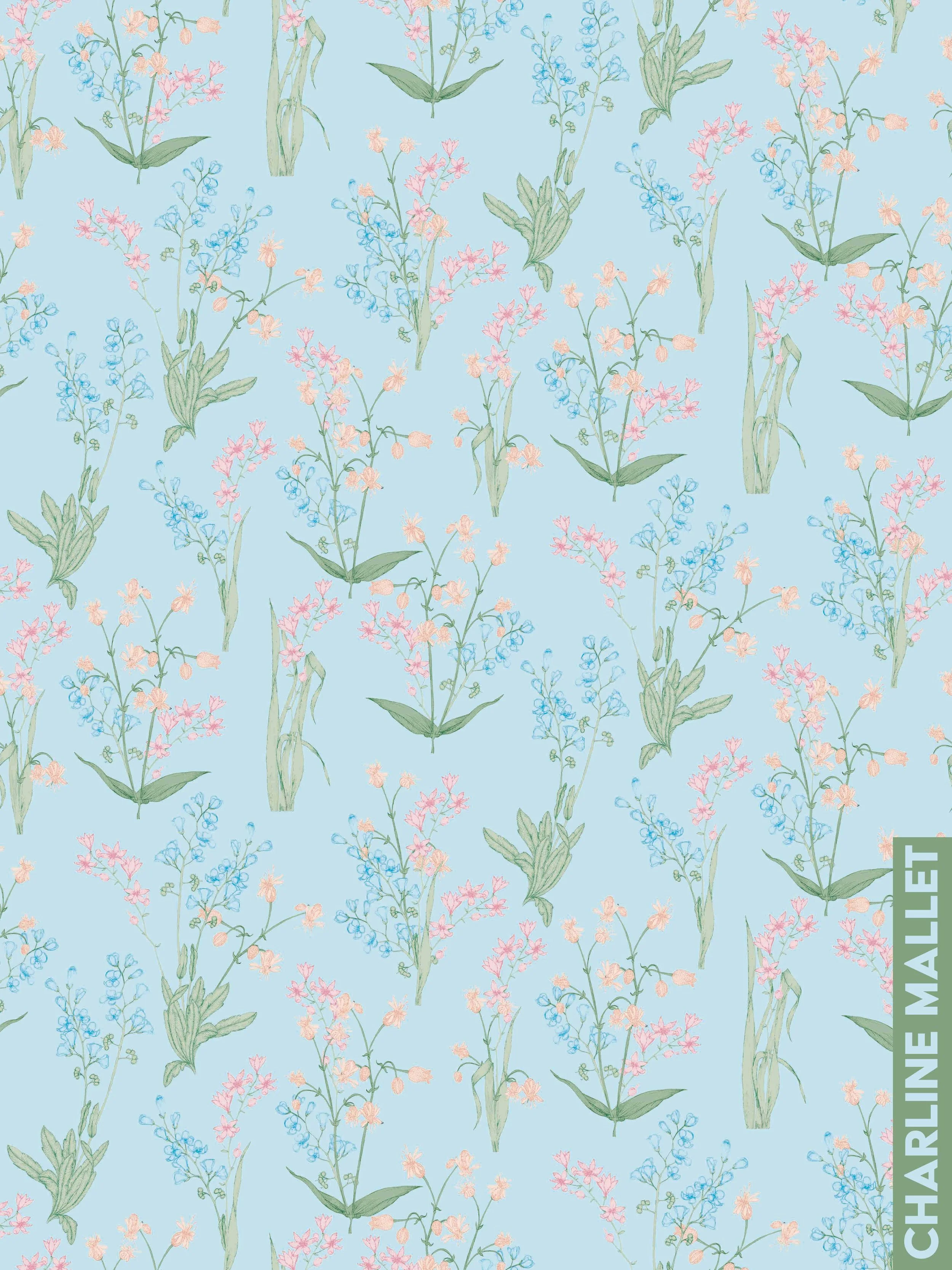 Bouquet fleuri - Bleu 