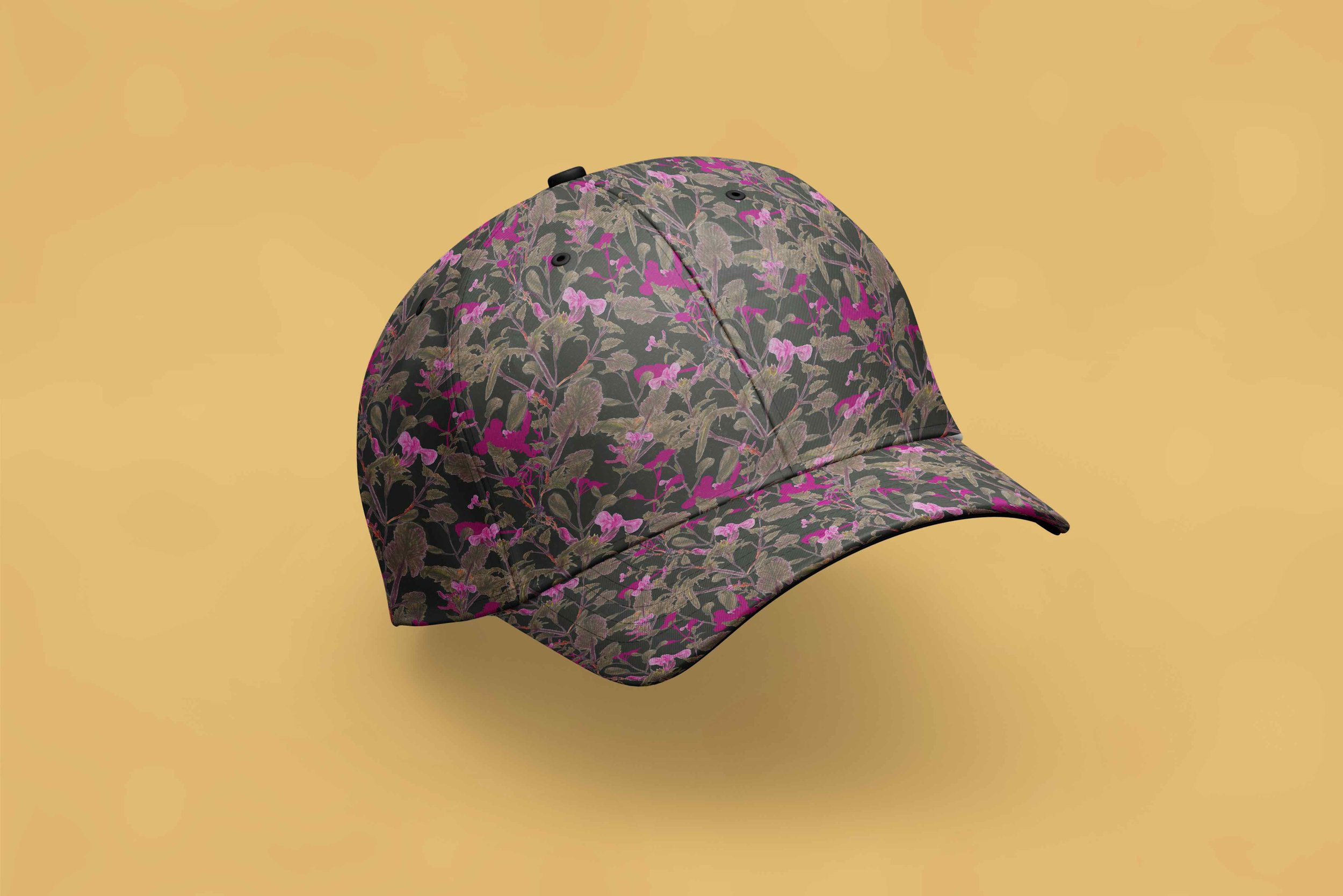 Motif floral sur casquette