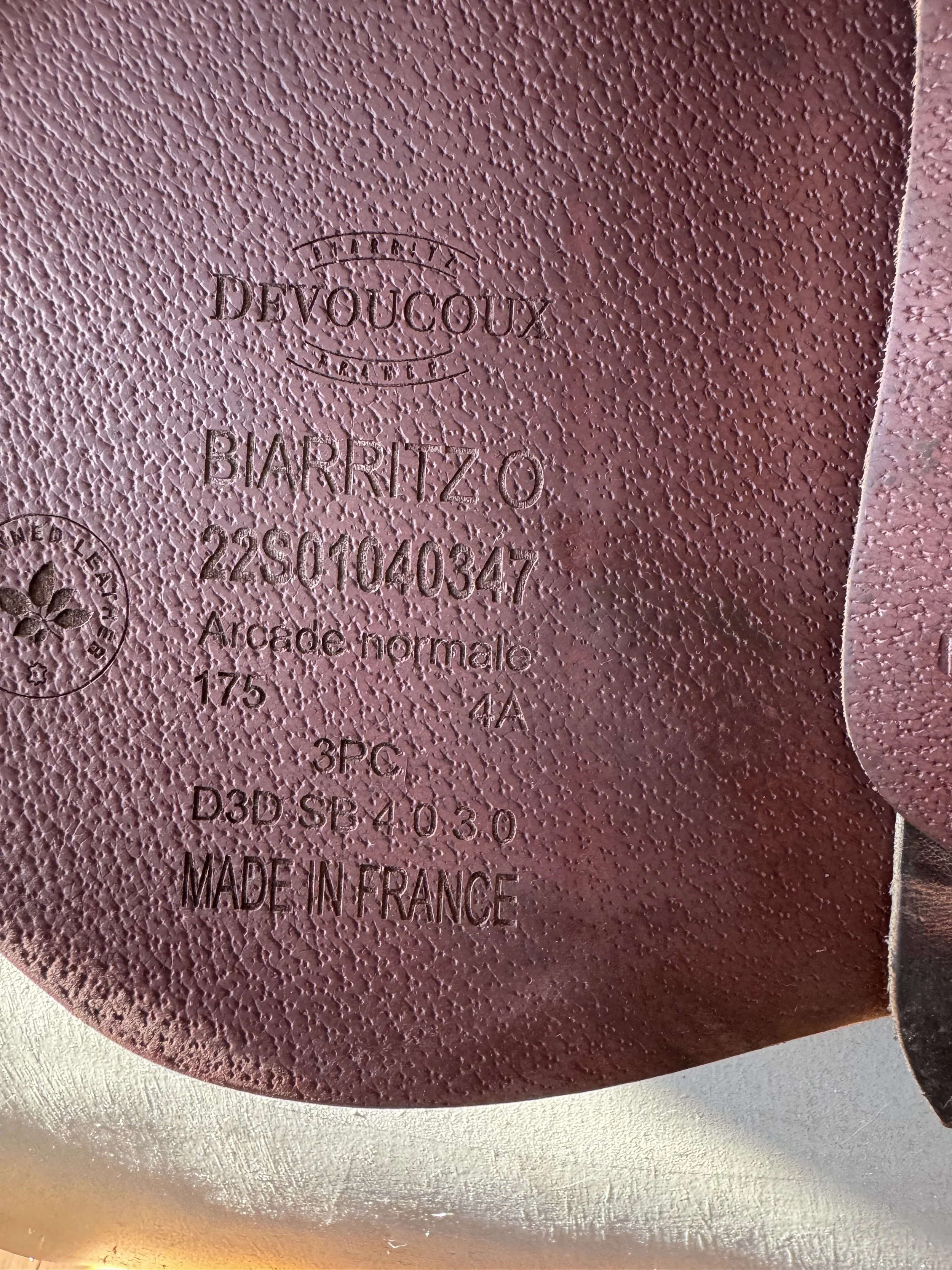 17.5" 2022 Devoucoux Biarritz O Saddle - Serial Number