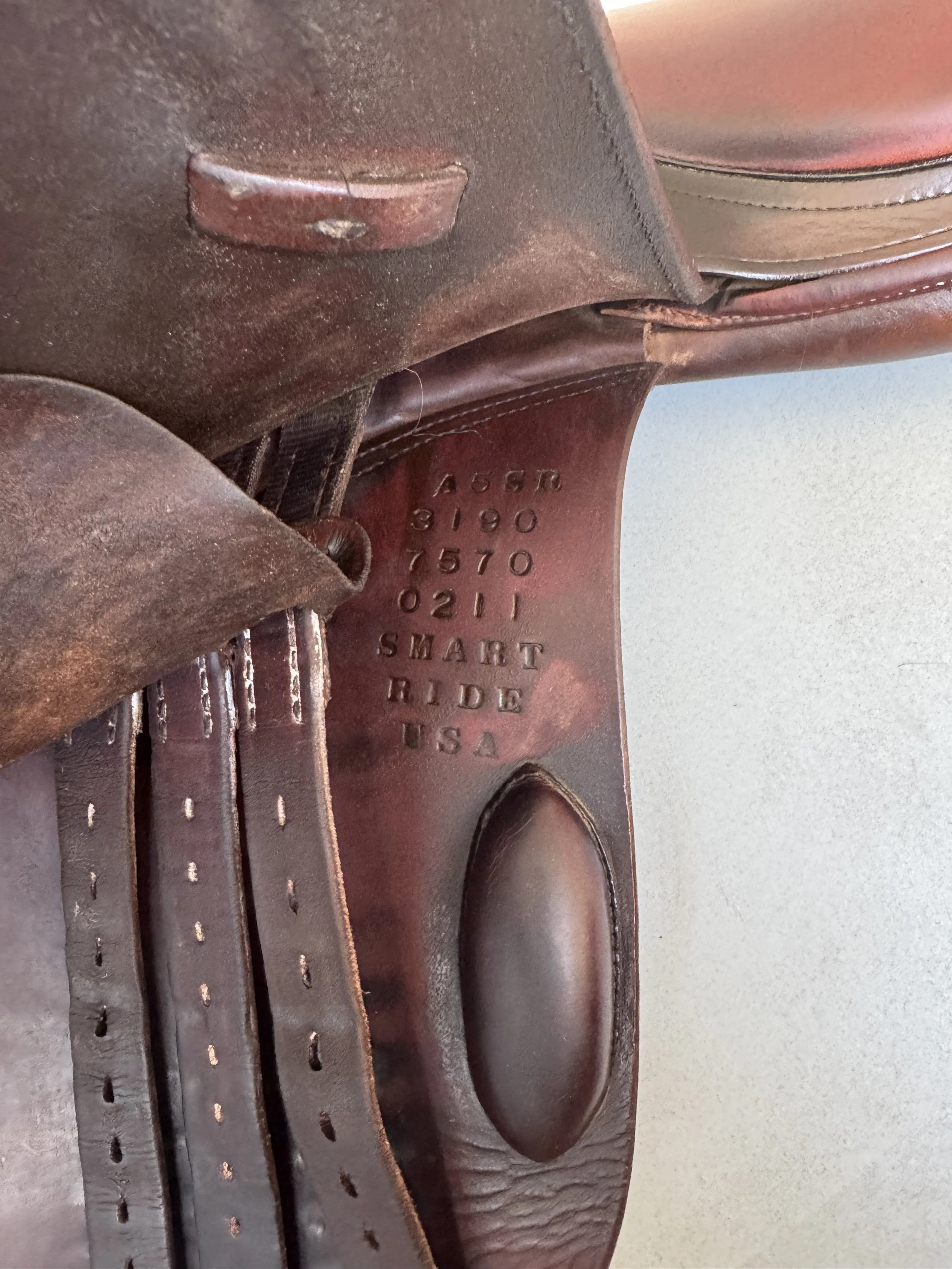 17.5" / 17" Tad Coffin A5SR Smart Ride Performance Saddle - 2011 - Grain / Calf - Serial / Stamp