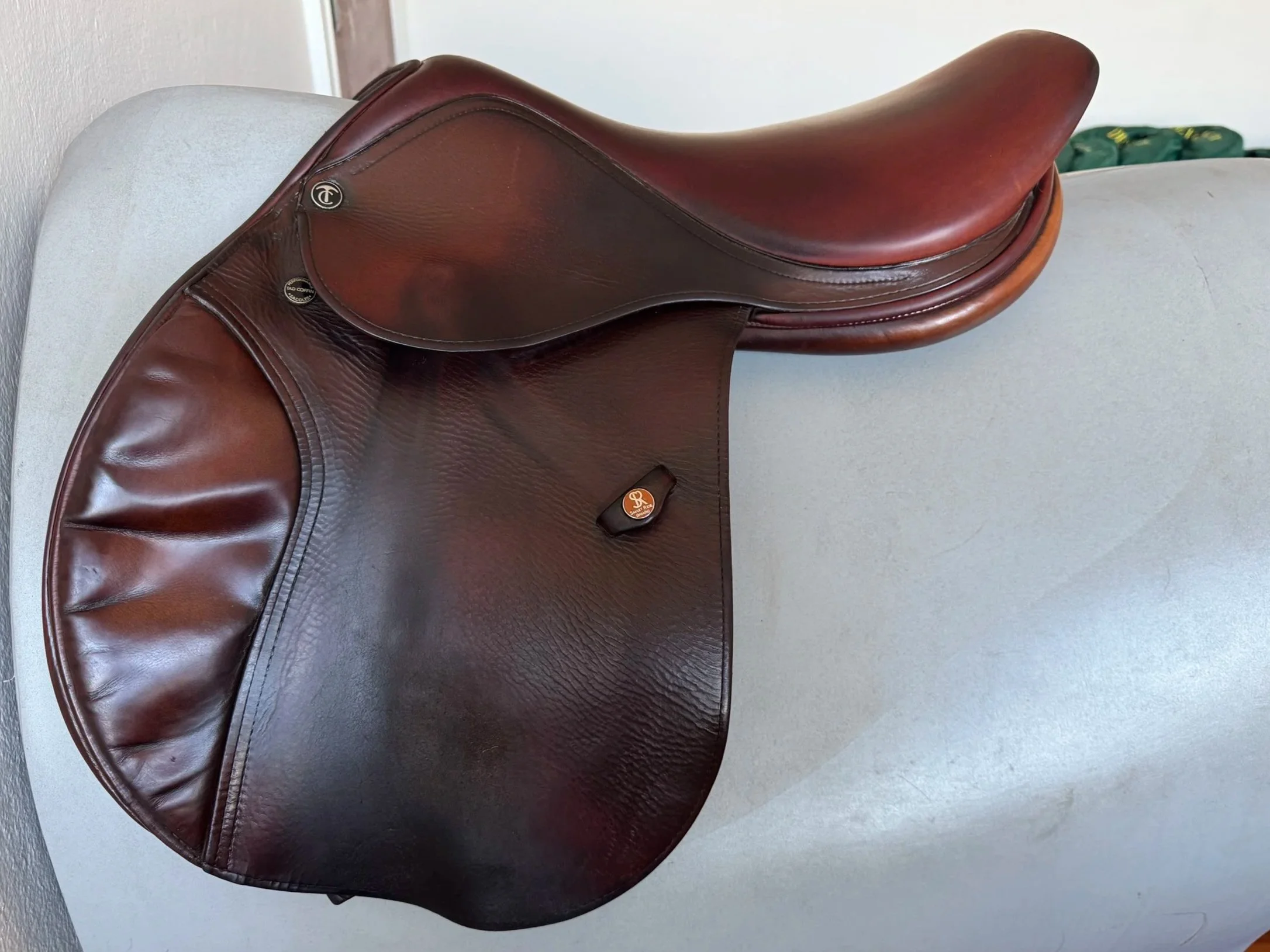 17.5" / 17" Tad Coffin A5SR Smart Ride Performance Saddle - 2011 - Grain / Calf - Left View 2