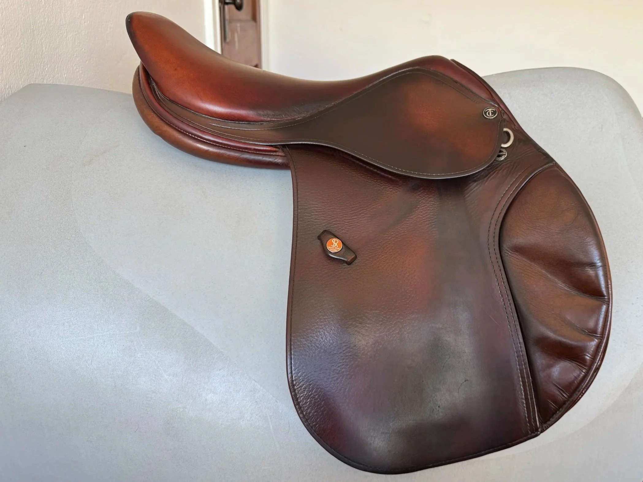17.5" / 17" Tad Coffin A5SR Smart Ride Performance Saddle - 2011 - Grain / Calf - Right Side 2