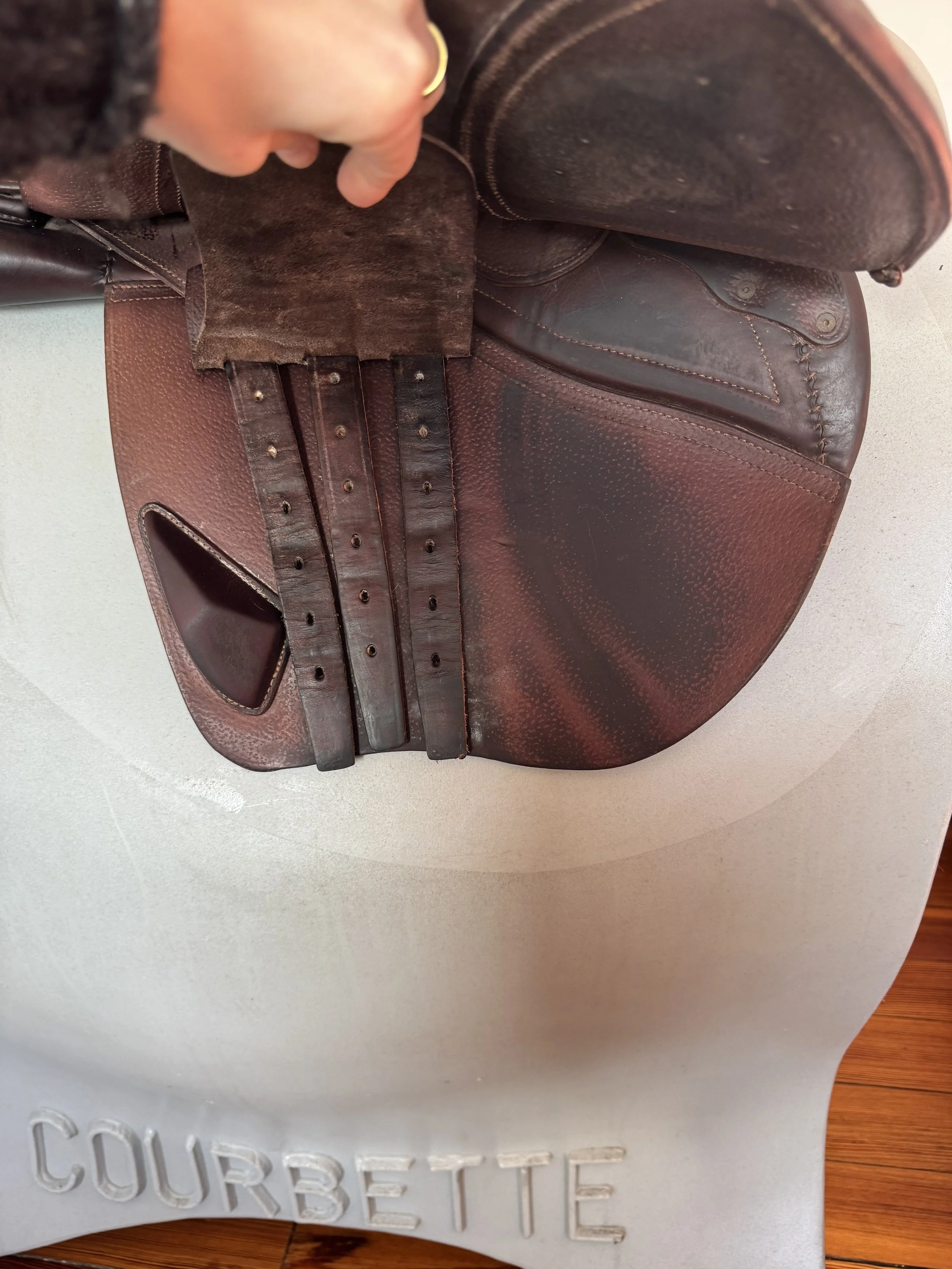 17" CWD SE25 2Gs Saddle - 2C - Grained Buffalo - Right Billets