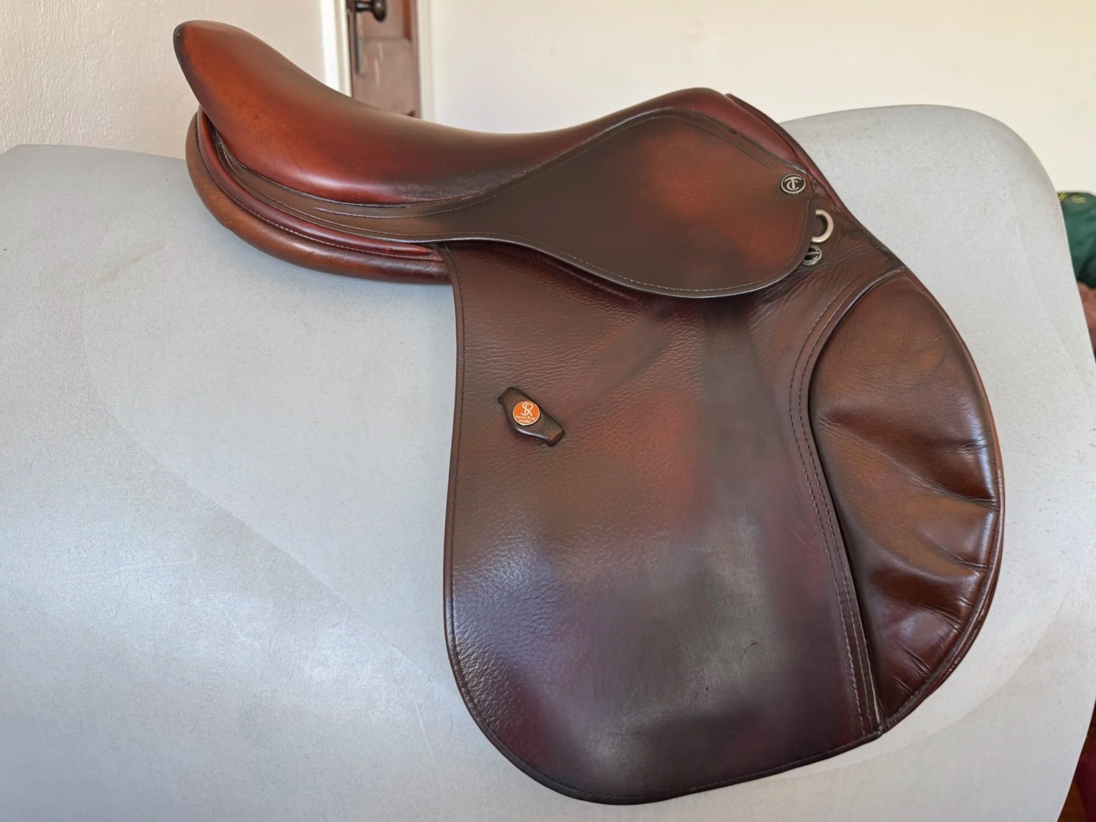 17.5" / 17" Tad Coffin A5SR Smart Ride Performance Saddle - 2011 - Grain / Calf - Right Side 1