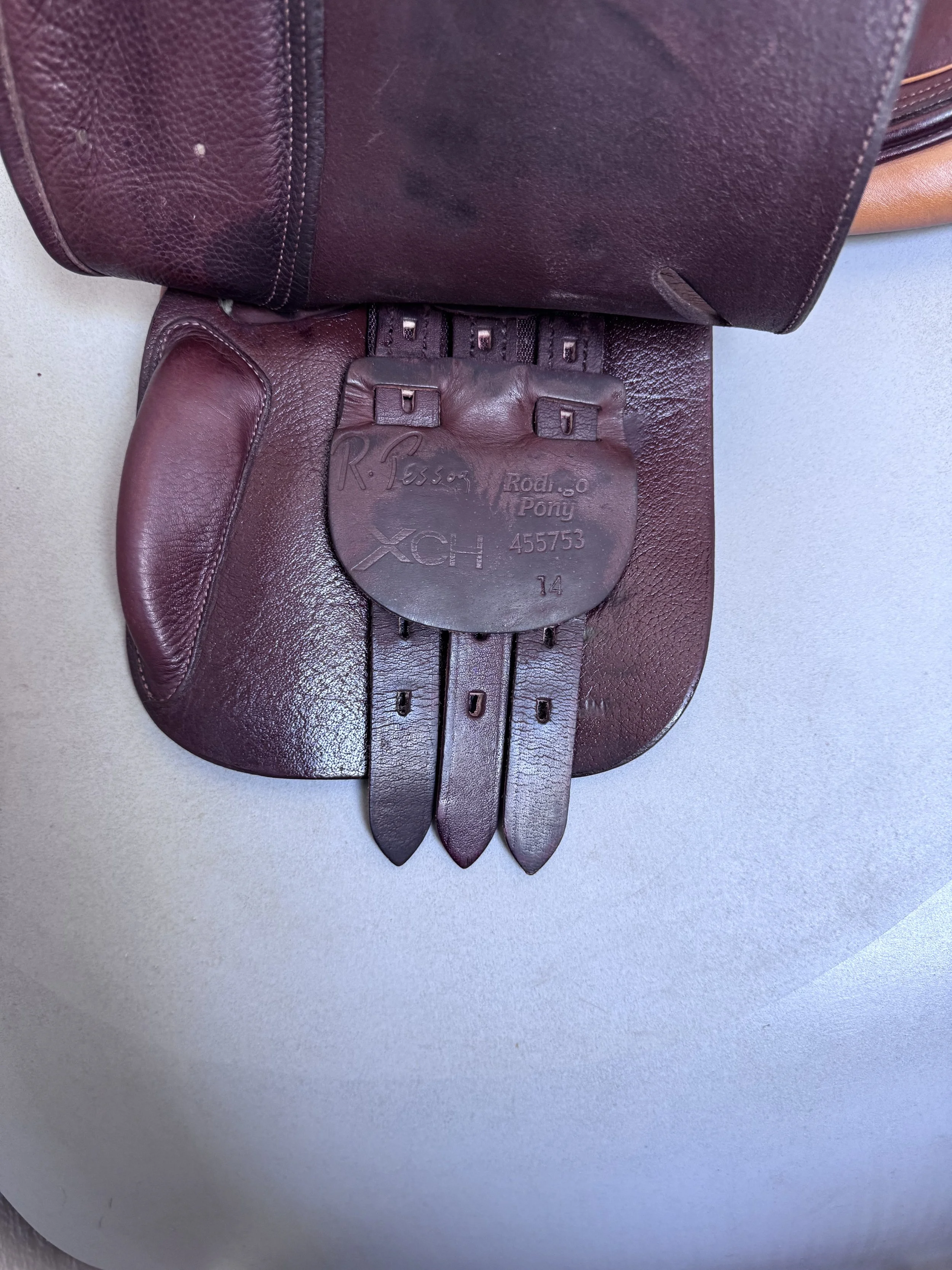 14" Pessoa Rodrigo Pony XCH Saddle - Exchangable Gullet - Left Underflap