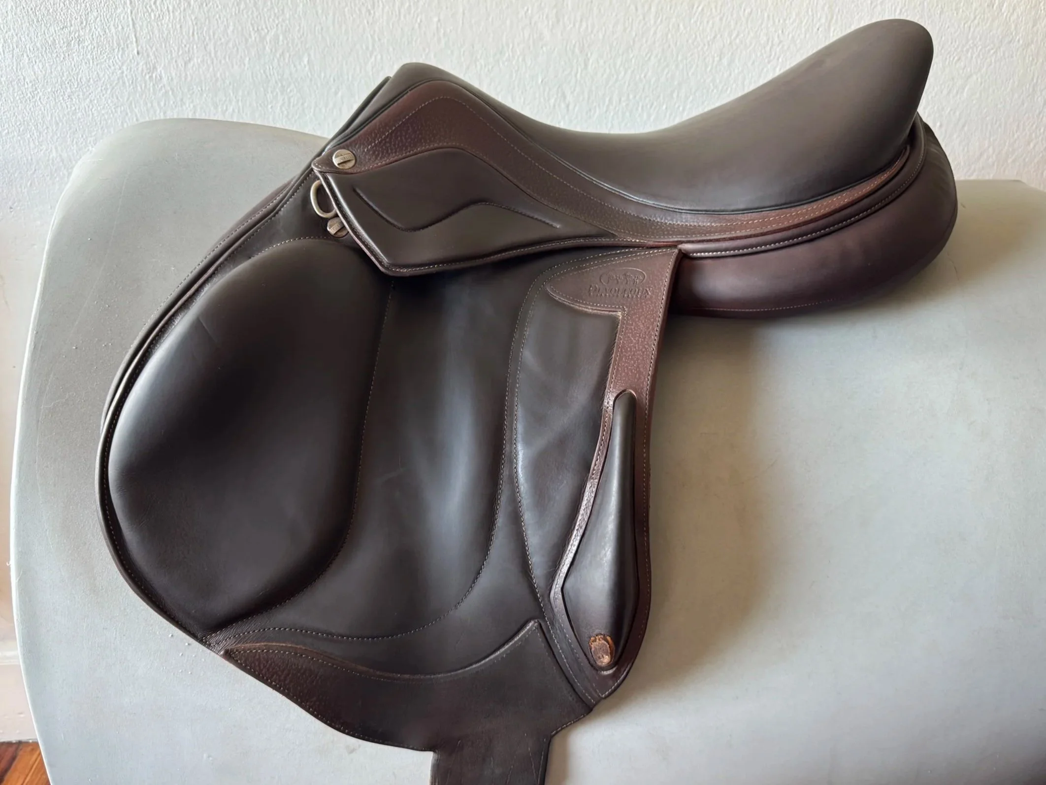 17.5" Devoucoux Chiberta Lab Monoflap Saddle - 2AA - 2016 - Full Buffalo - Left View 2