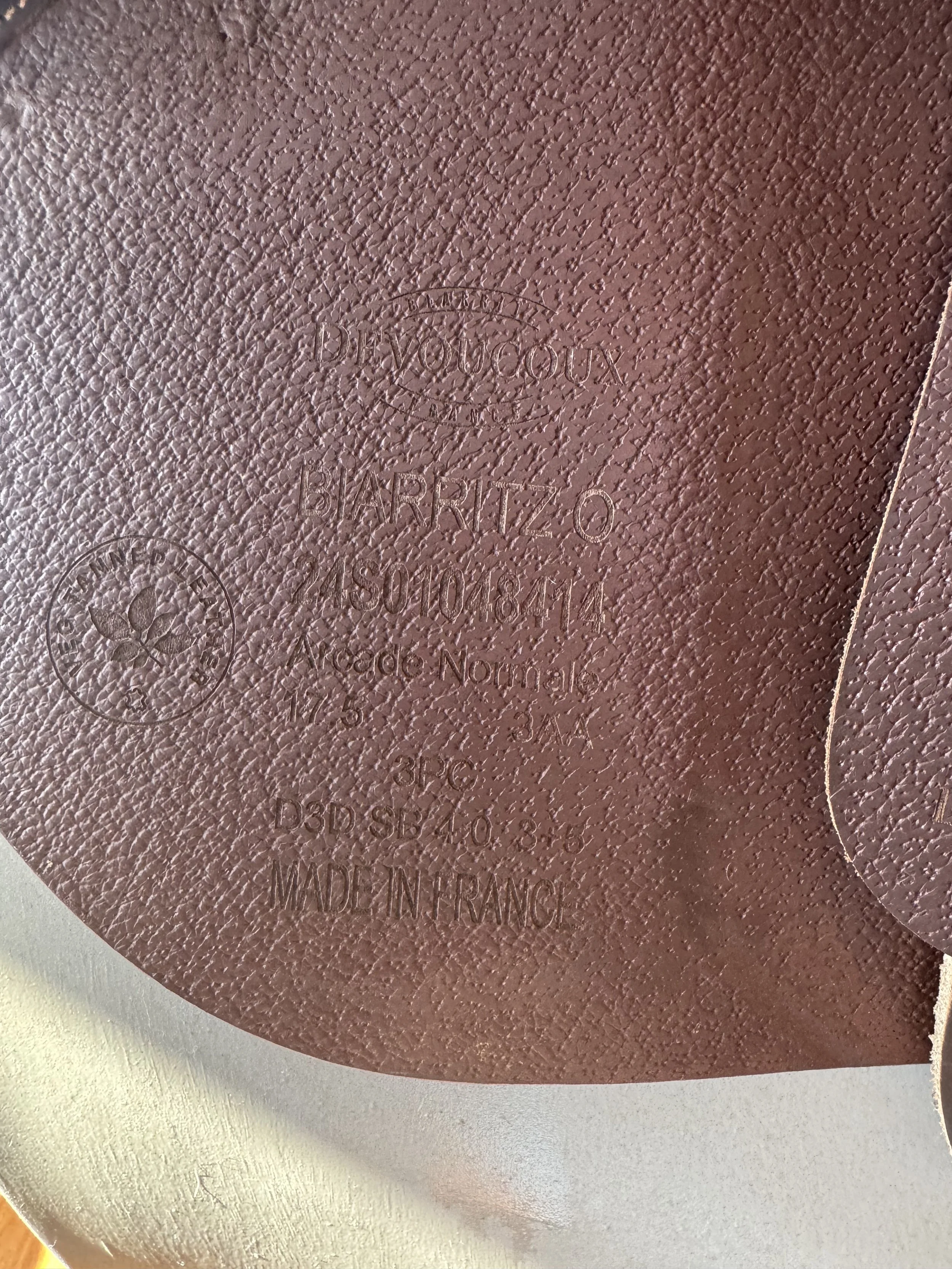 17.5" Devoucoux Biarritz O Saddle - 2024 - 3AA - Serial