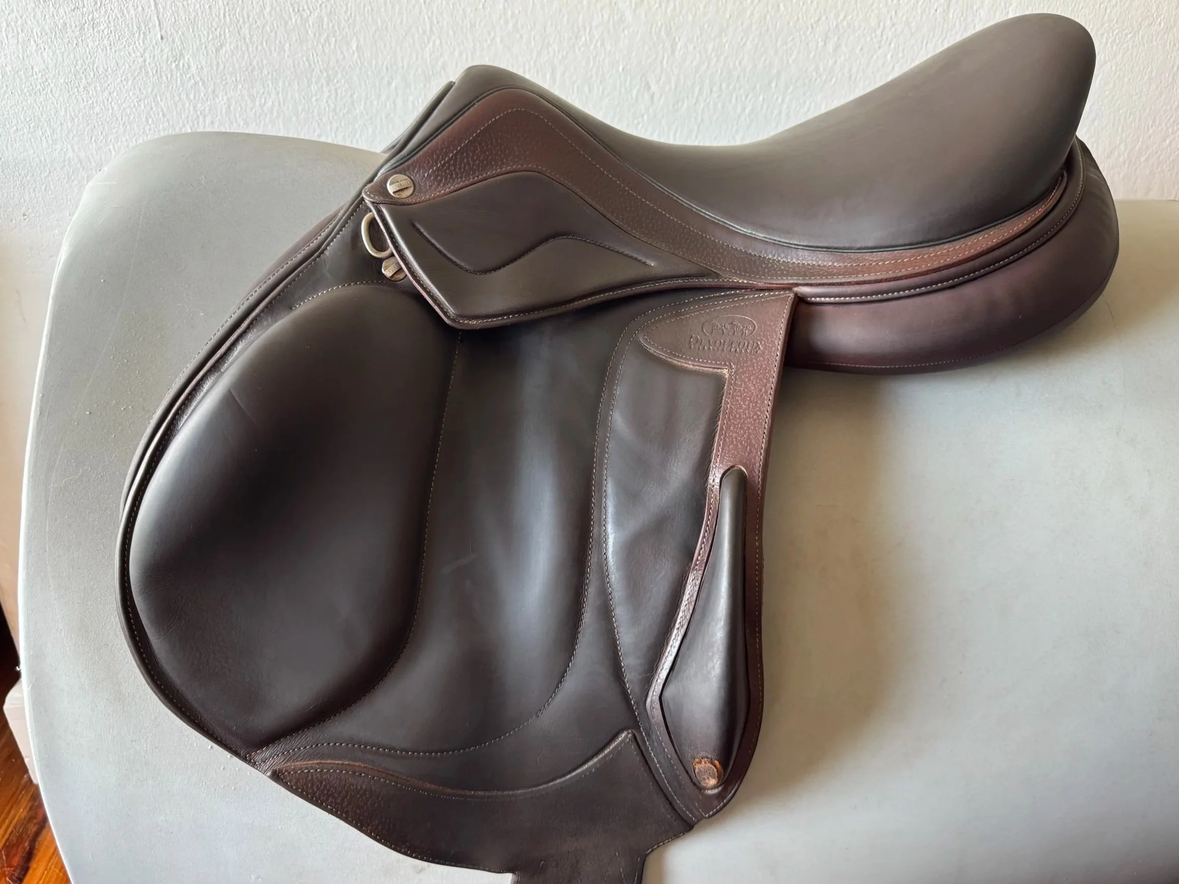 17.5" Devoucoux Chiberta Lab Monoflap Saddle - 2AA - 2016 - Full Buffalo - Left View 1