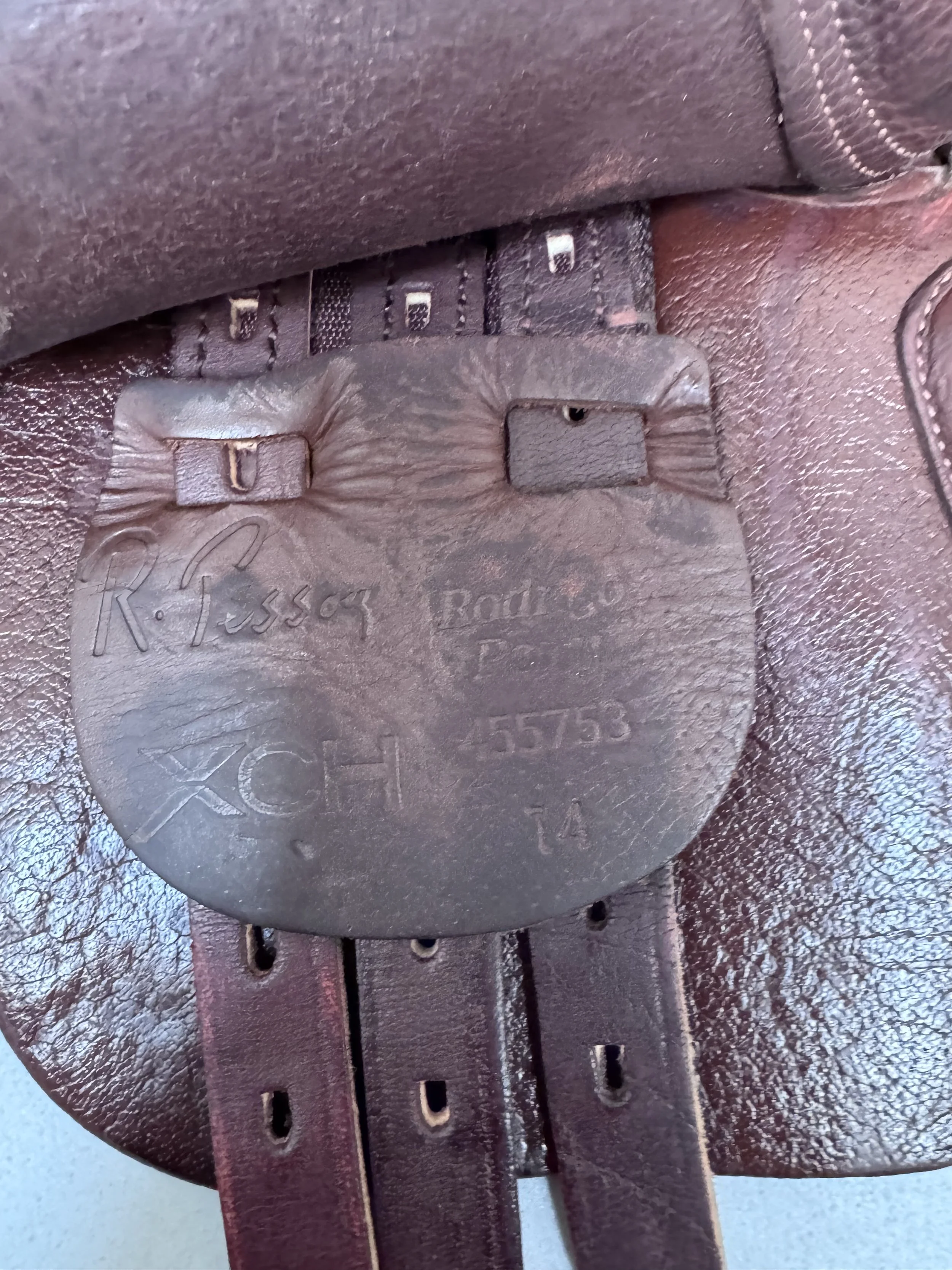 14" Pessoa Rodrigo Pony XCH Saddle - Exchangable Gullet - Billet Stamp