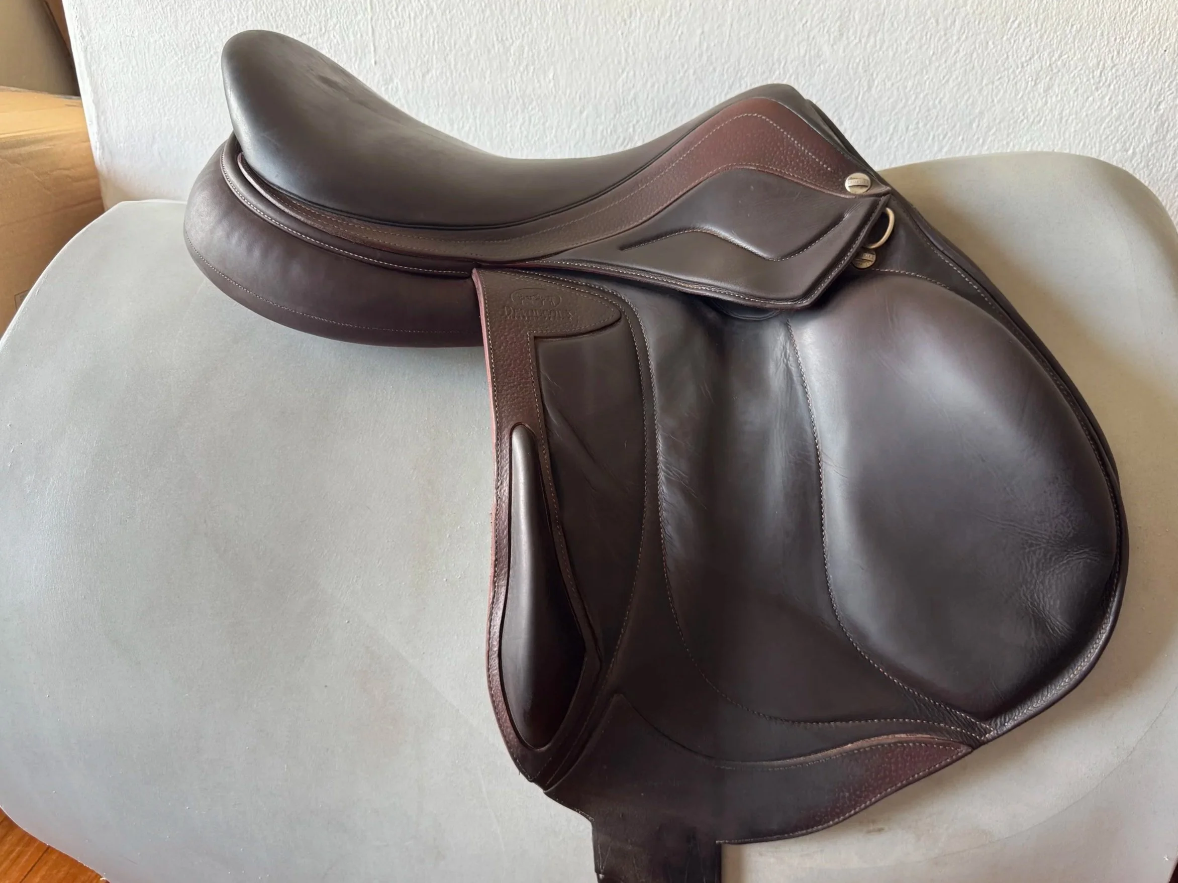 17.5" Devoucoux Chiberta Lab Monoflap Saddle - 2AA - 2016 - Full Buffalo - Right View 3