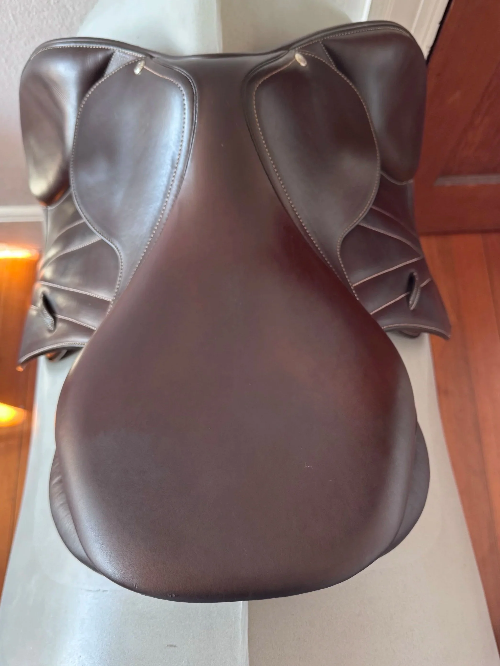 17/17.5" Butet Premium Saddle - 2024 - 2.5 - Cachou - Calf - Integrated Panels - Seat 1