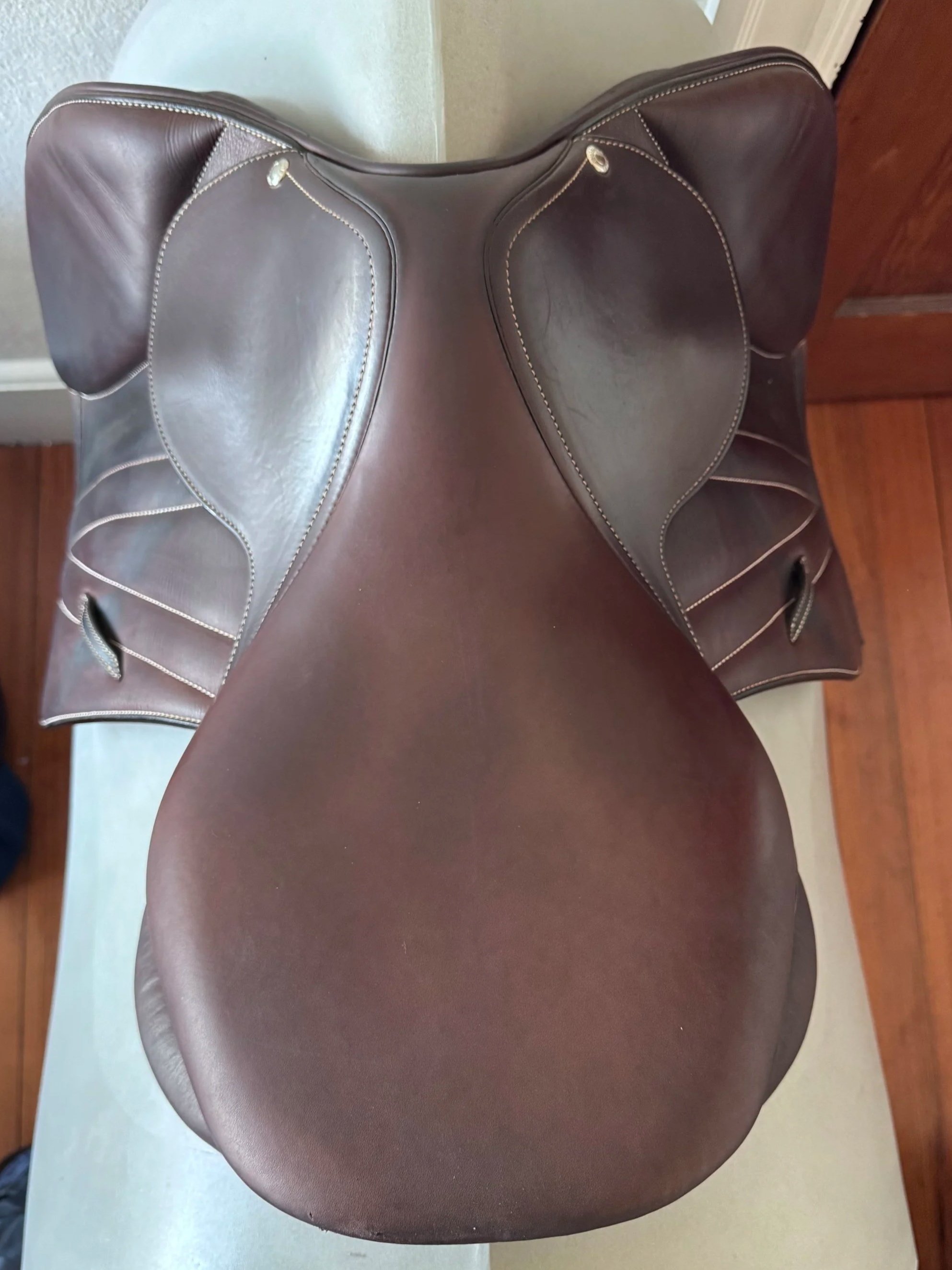 17/17.5" Butet Premium Saddle - 2024 - 2.5 - Cachou - Calf - Integrated Panels - Seat 4