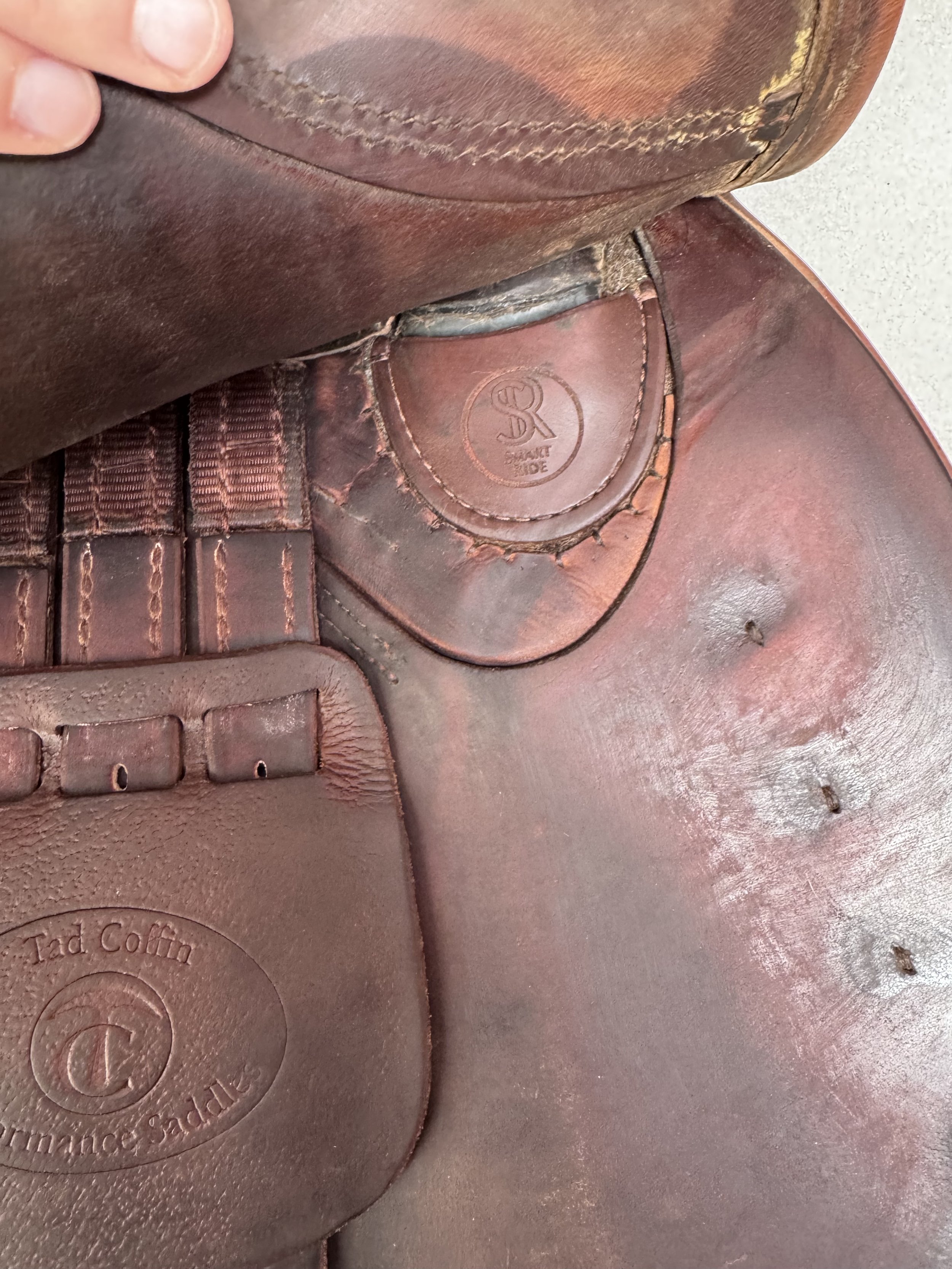 17.5" Tad Coffin A5 SmartRide Saddle - Grain / Calf - Gorgeous Panels - SmartRide logo