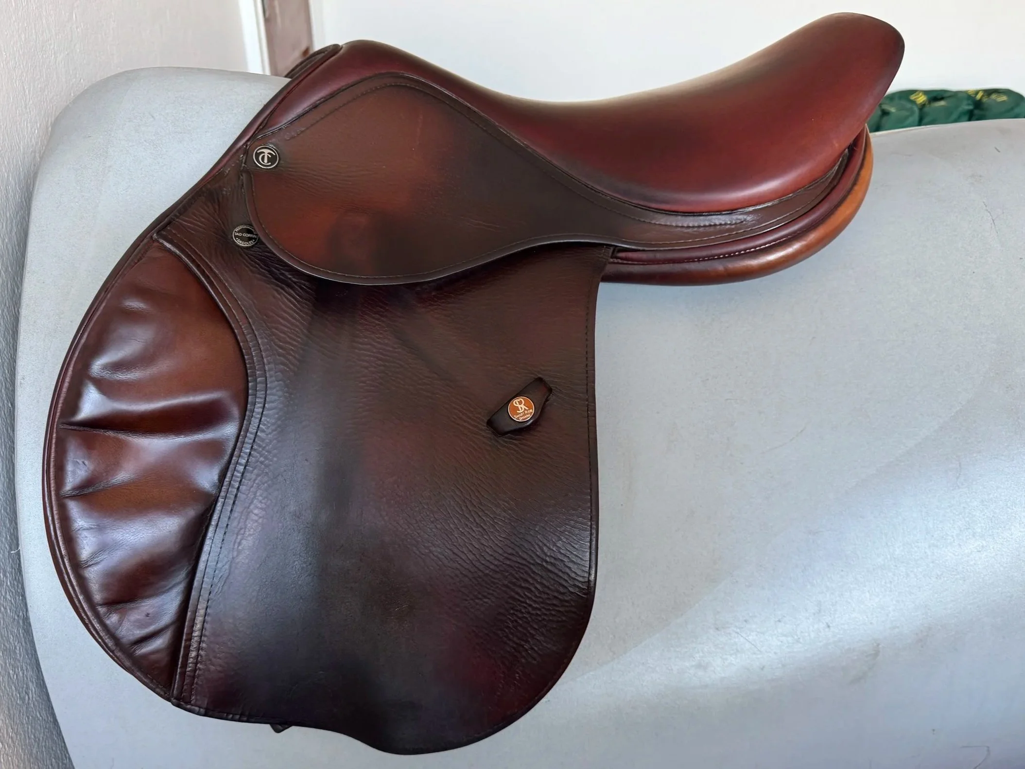 17.5" / 17" Tad Coffin A5SR Smart Ride Performance Saddle - 2011 - Grain / Calf - Left Side 1
