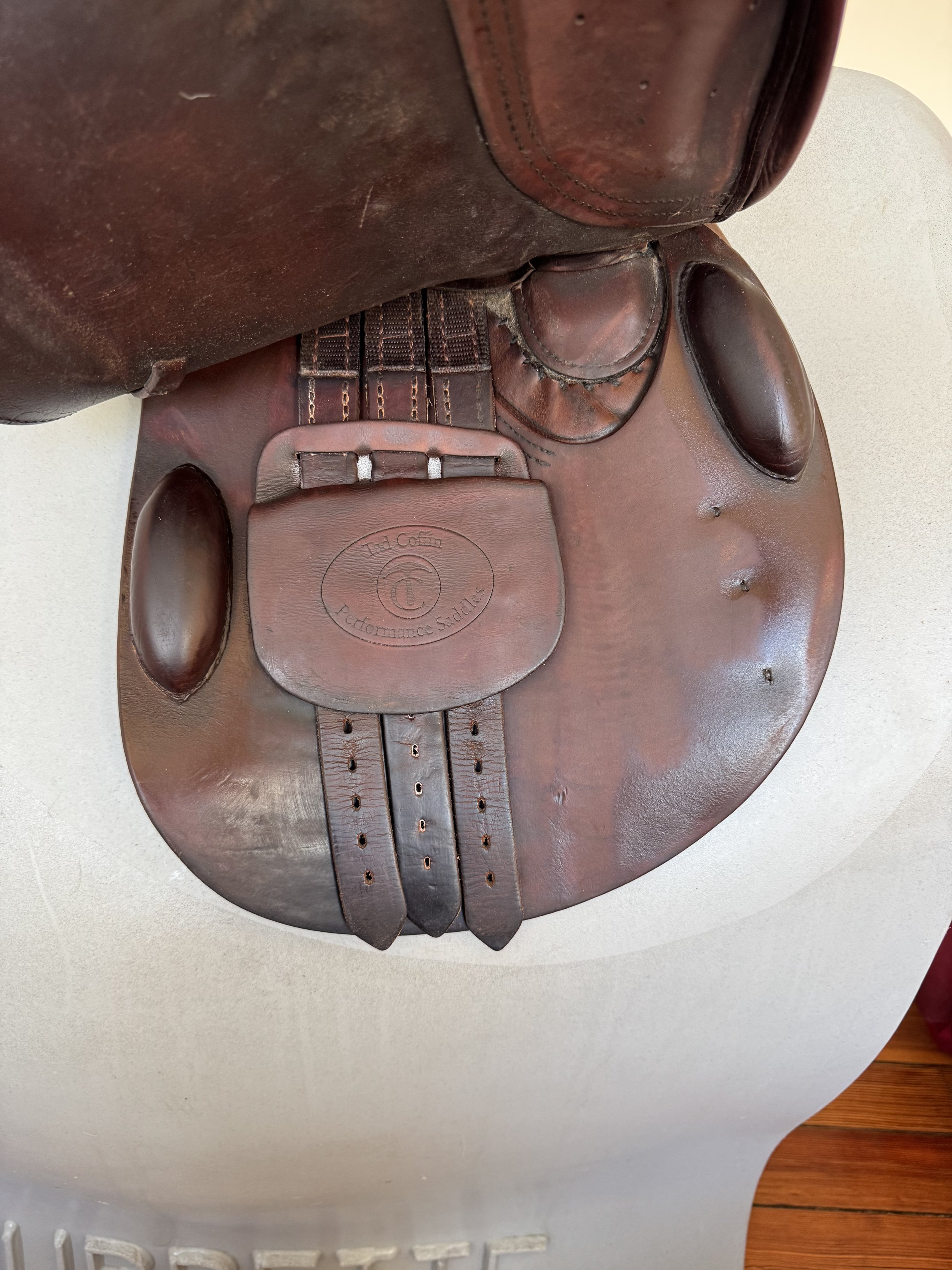 17.5" / 17" Tad Coffin A5SR Smart Ride Performance Saddle - 2011 - Grain / Calf - Right Underflap