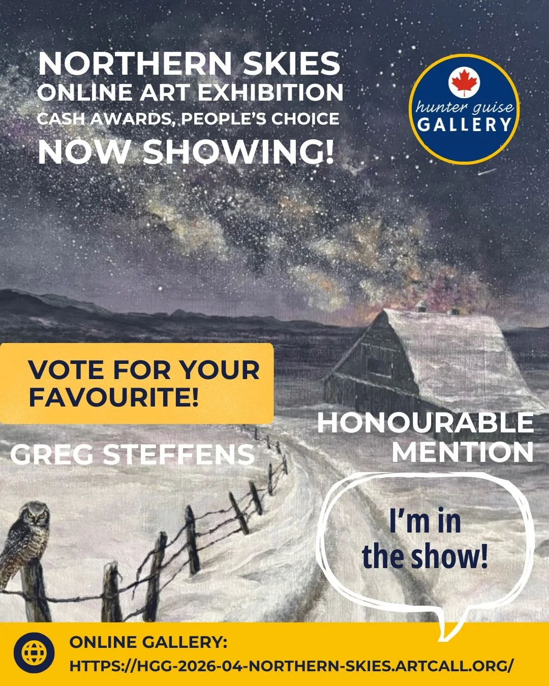 Greg Steffens, Honourable Mention at Northern Skies Online Exhibition and Sale