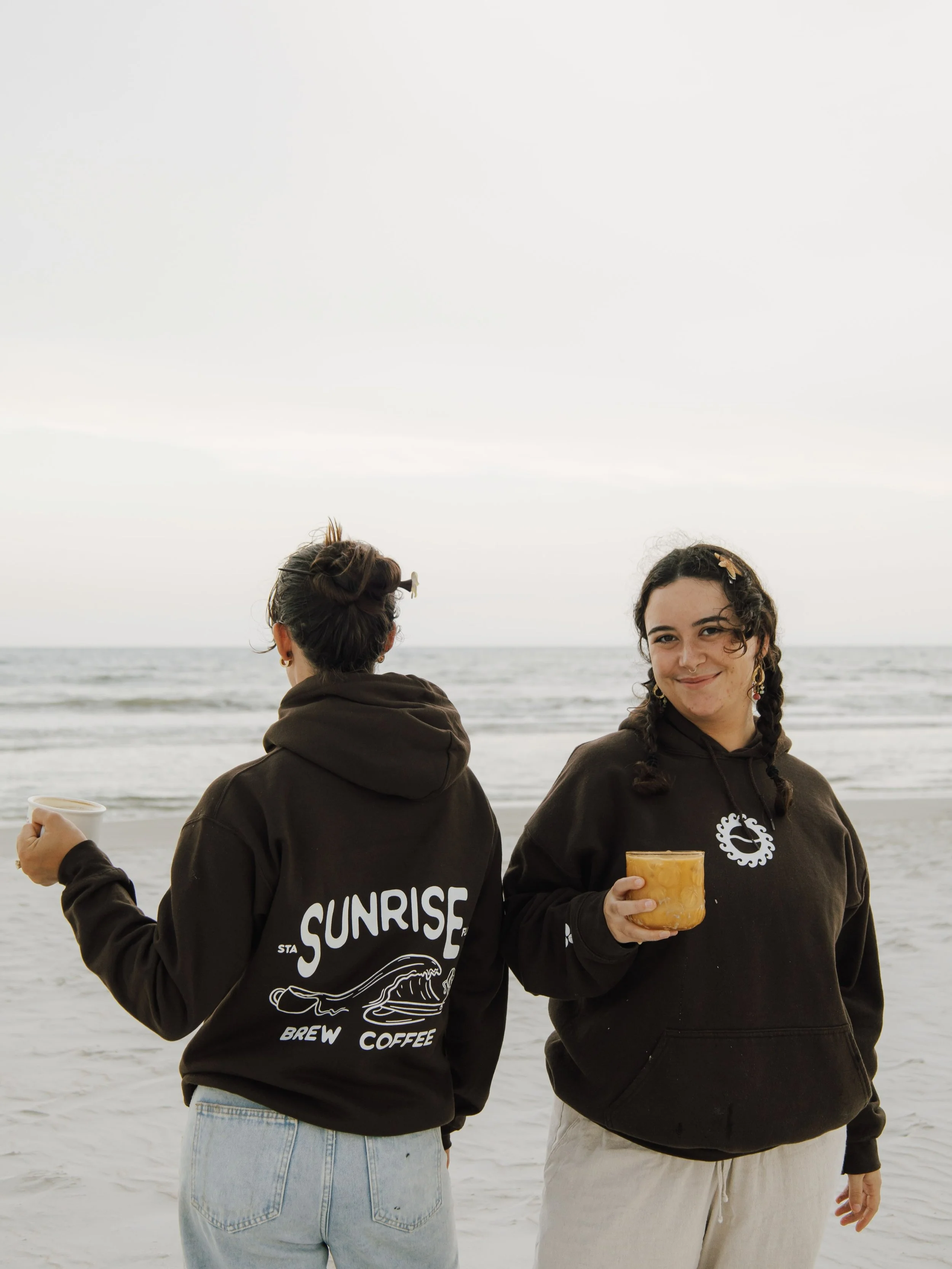 The Sunrise Brew sisters serving coffee in St. Augustine