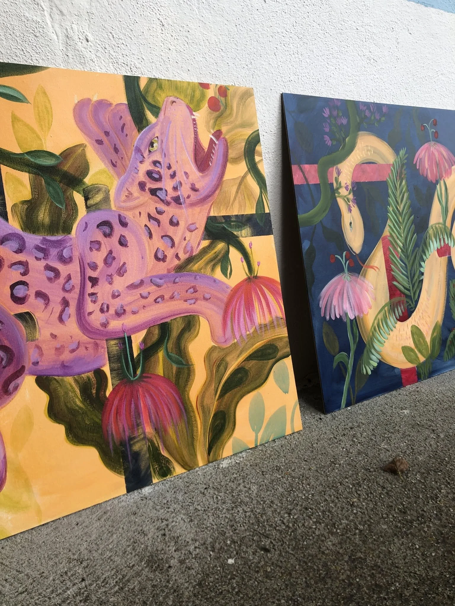mimosa & mimosa reversed- 60x80 cm - acrylics on canvas - 1800 €