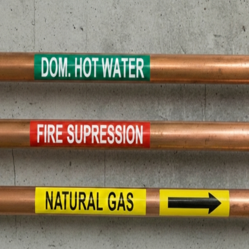 Adhesive Vinyl Labels (Pipe Markers)