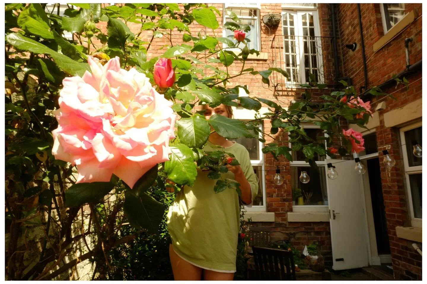 Emma showing me her beautiful rose garden. We chatted about what a shame it is leaving rentals with flowers we have taken such care of, and the hope that the next occupants with be as attentive #fujixt10