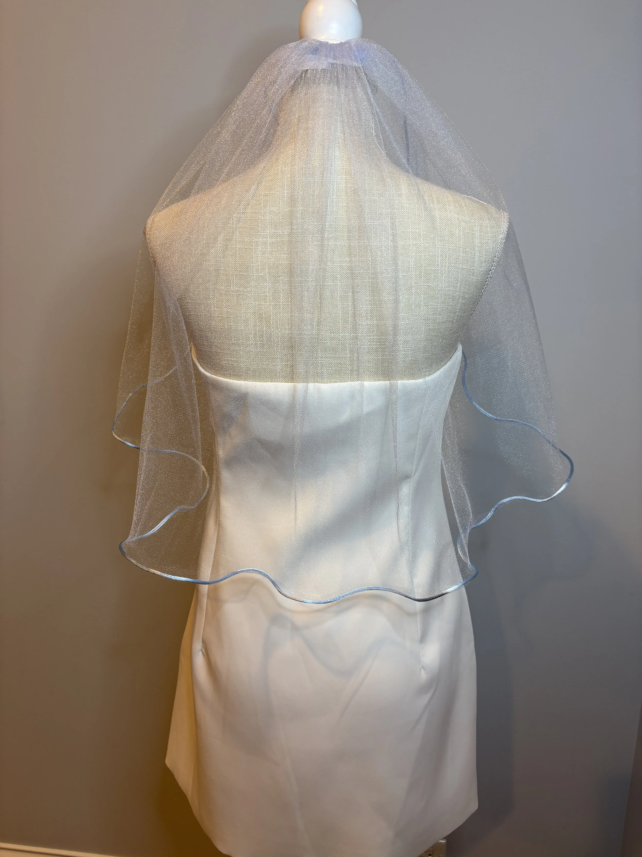 Blue Tulle with Blue Satin Trim $50