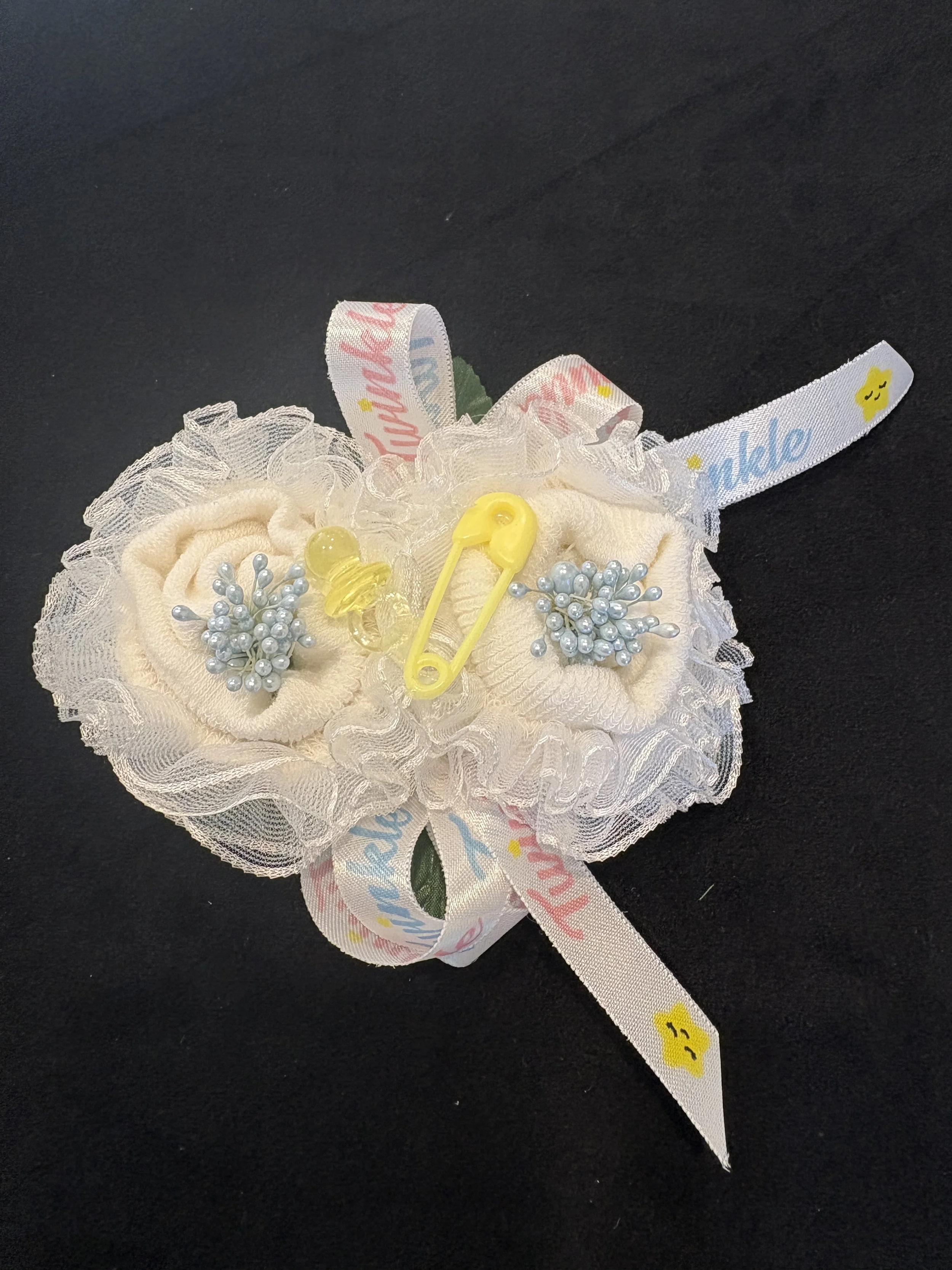 Baby Sock Corsage $25