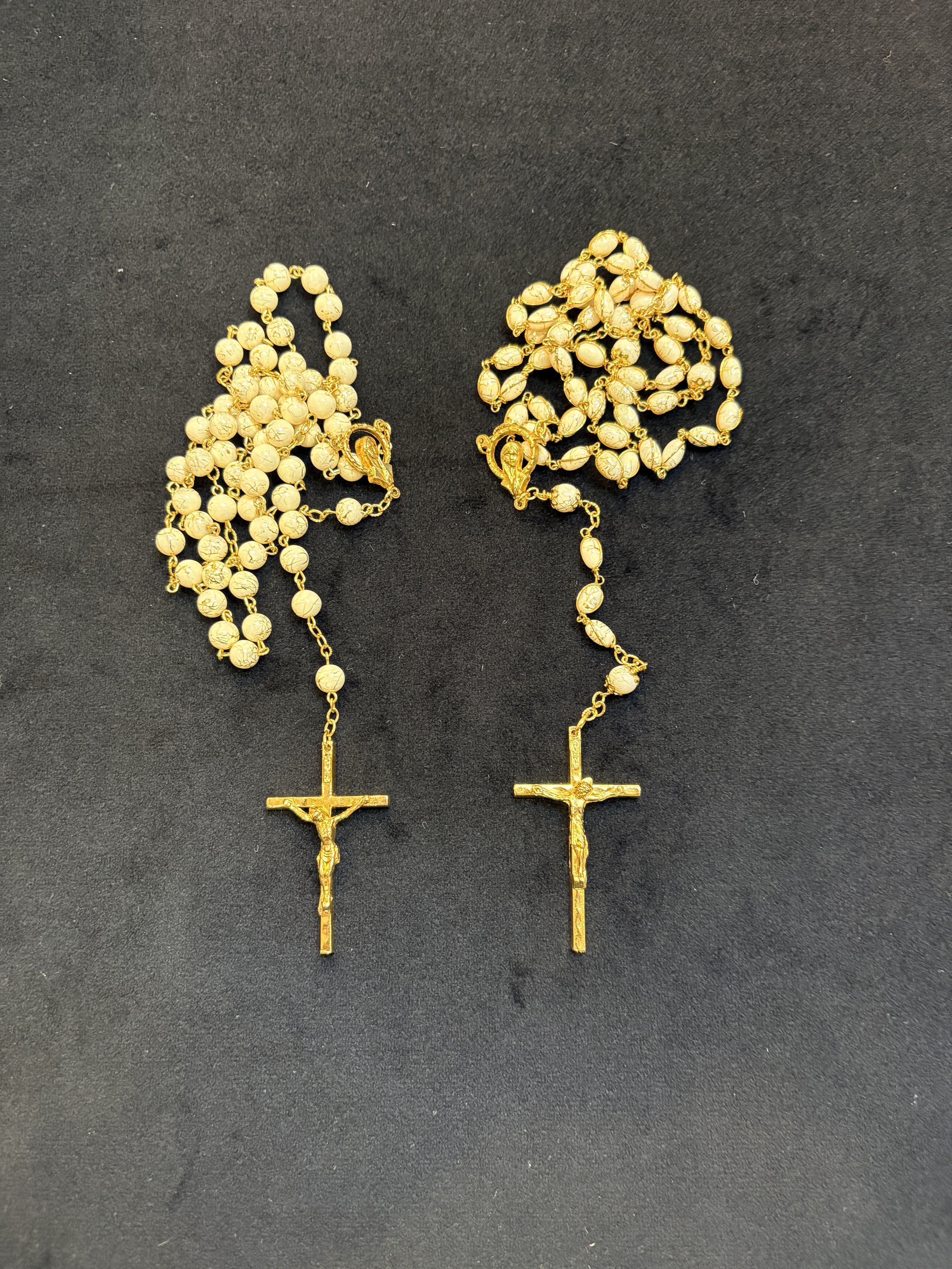 Gold Pearl Italian Rosary
$25 each