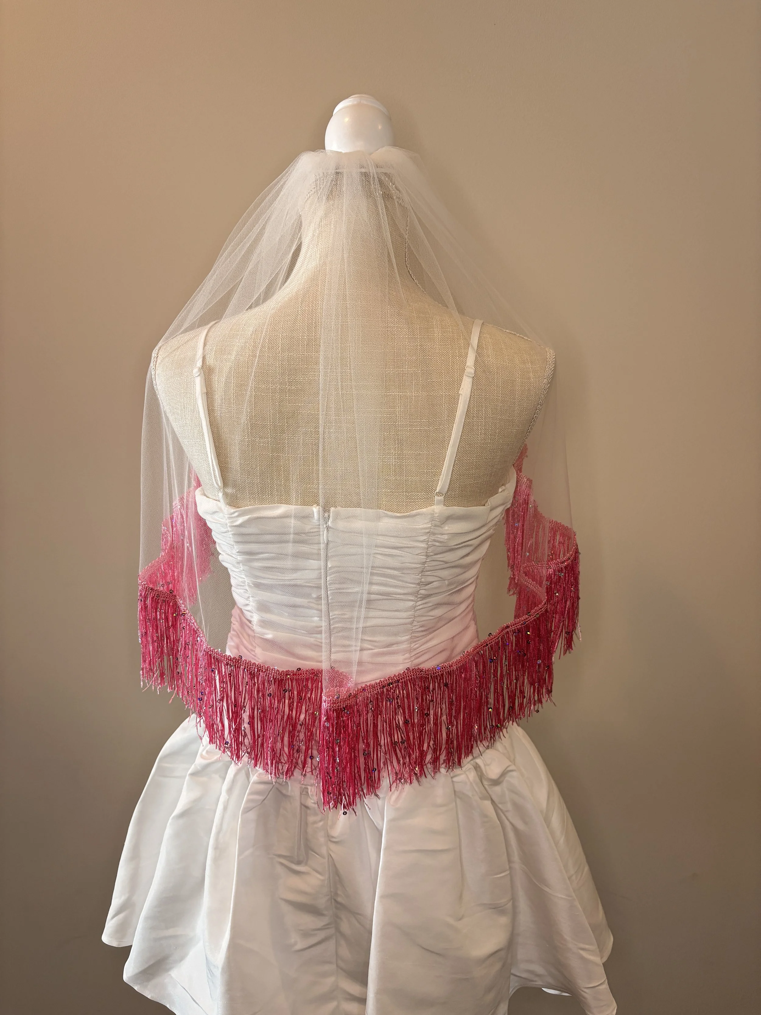 Hot Pink Fringe Trim with Sequins $60
