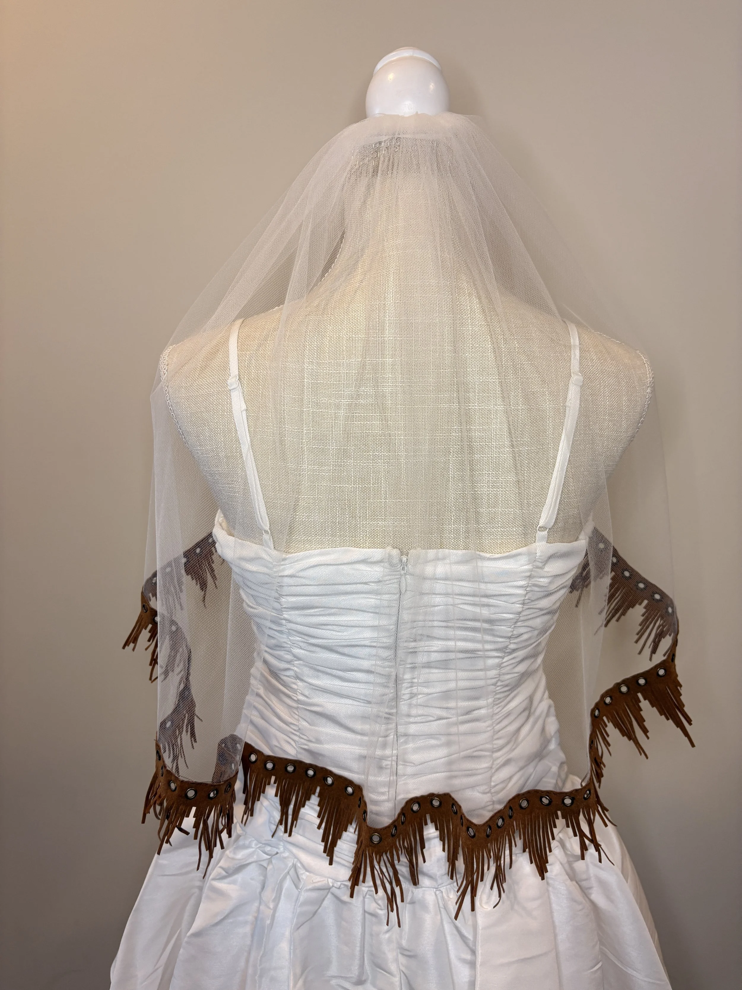 Brown Faux Suede Fringe Trim $60