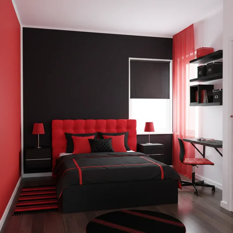 Black and Red Bedroom Ideas