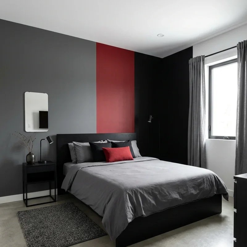 Red Black and Grey Bedroom Ideas