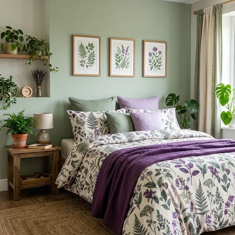 Purple and Green Bedroom Ideas