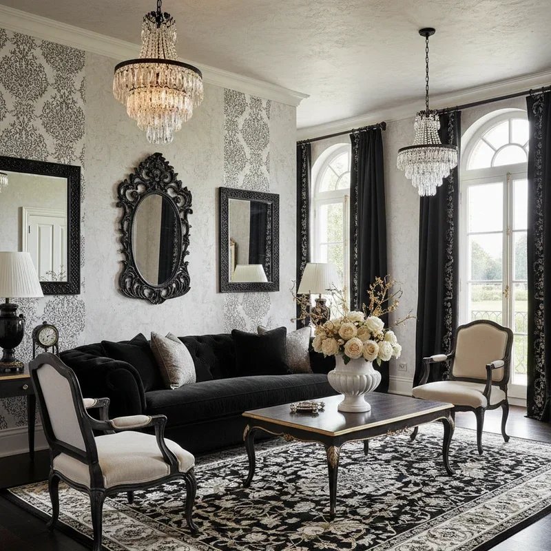 Black and White Living Room Ideas