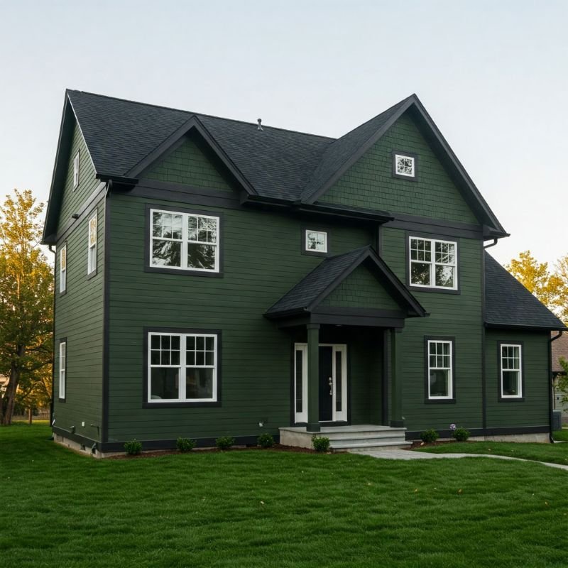 20 Dark Green House with Black Trim Ideas