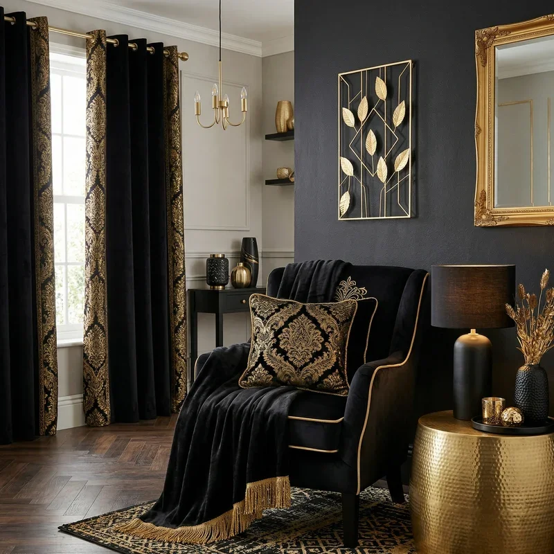 Black and Gold Room Ideas
