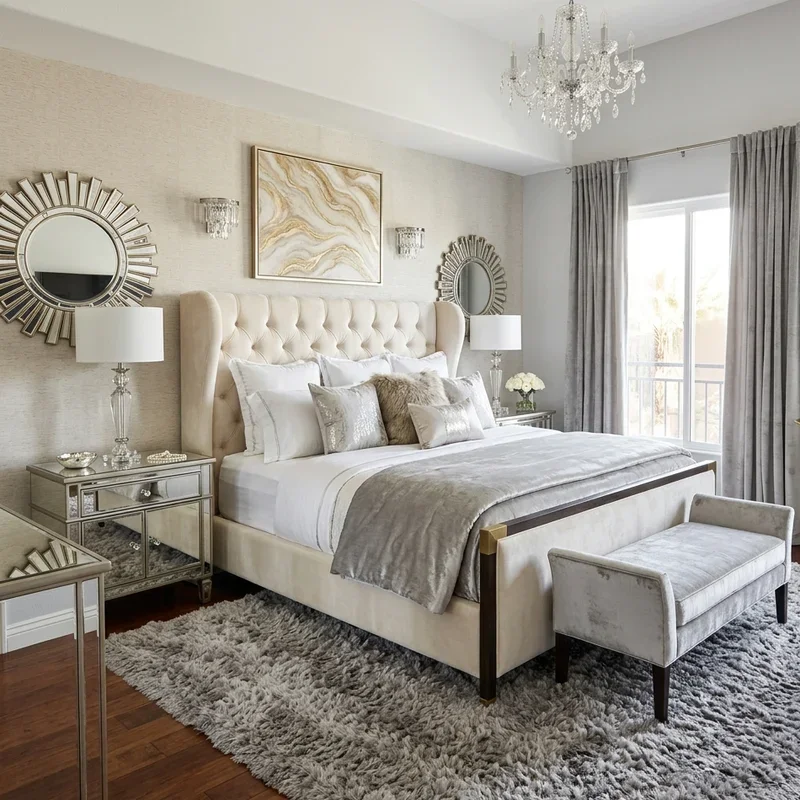 Hollywood Glam Bedroom Ideas