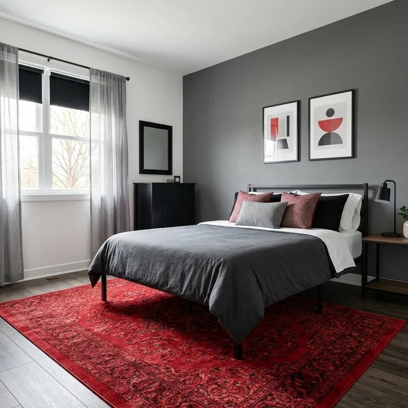 Red Black and Grey Bedroom Ideas