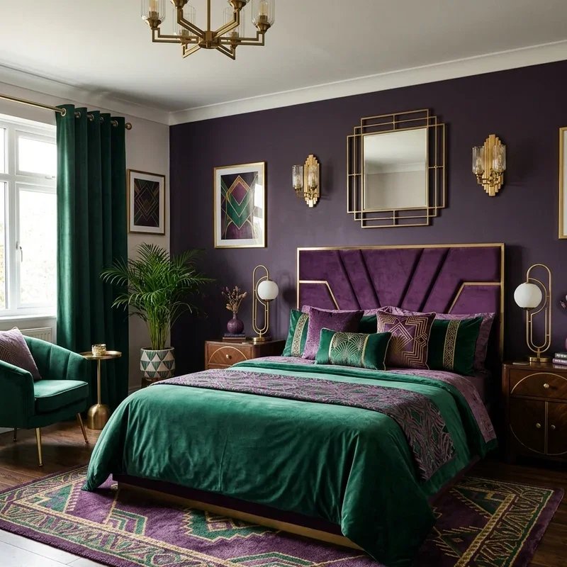 Purple and Green Bedroom Ideas