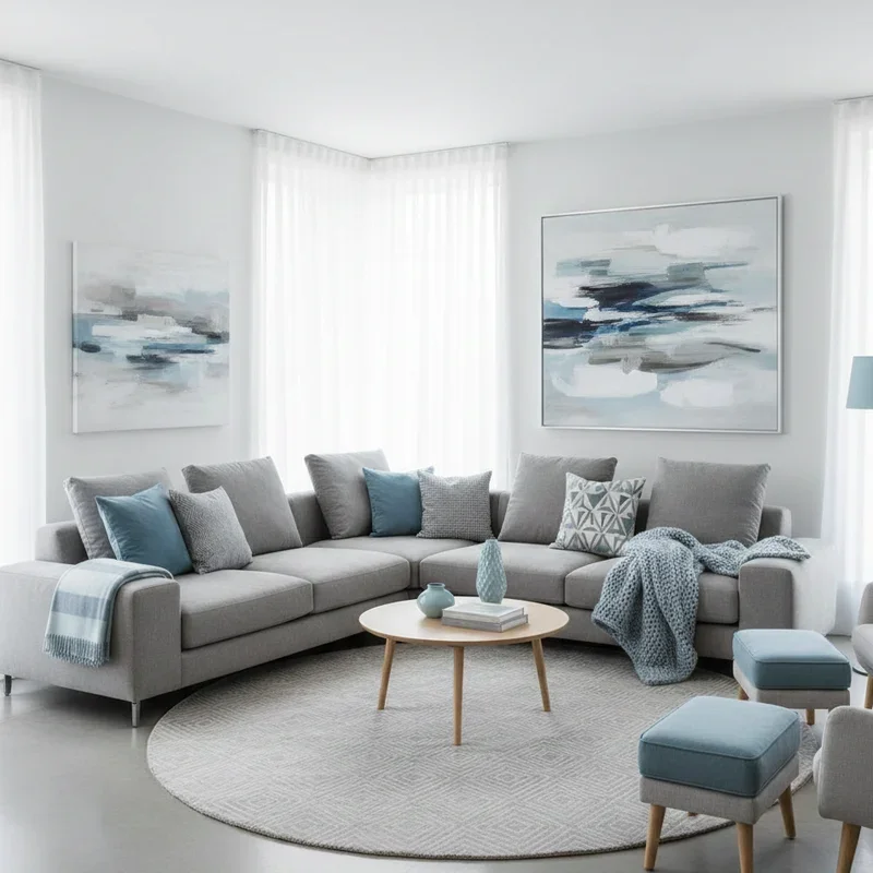 Light Blue and Grey Living Room Ideas
