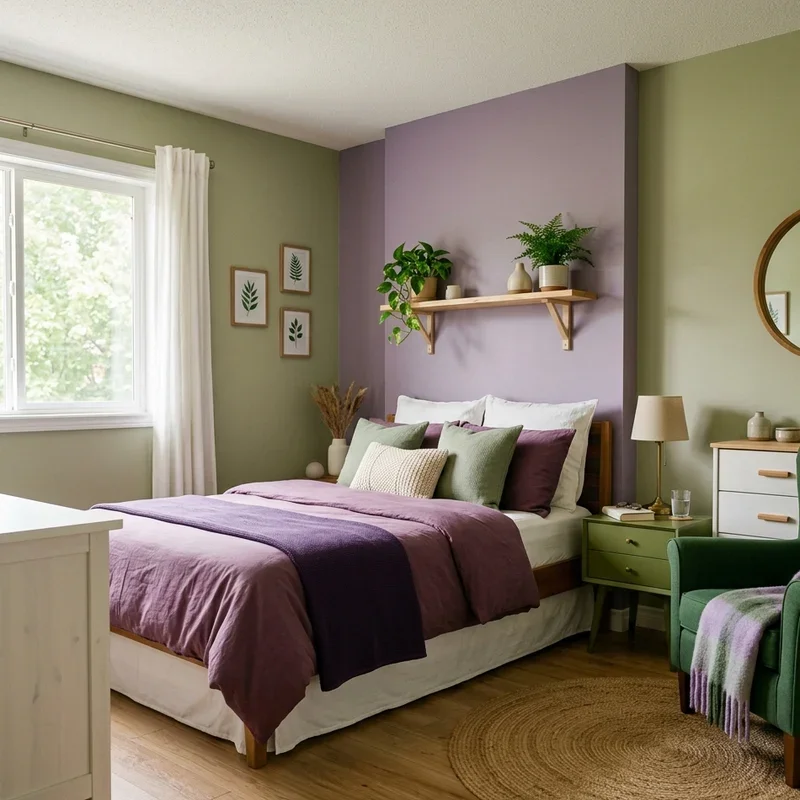 Purple and Green Bedroom Ideas
