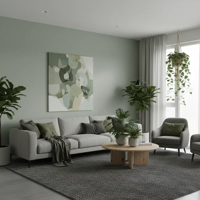 Green and Grey Living Room Ideas