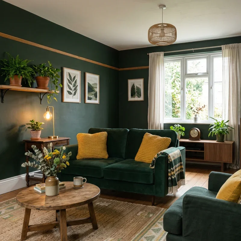 Dark Green and Yellow Living Room Ideas