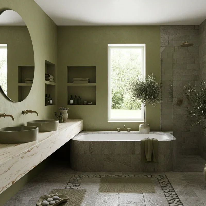 Olive Green Bathroom Ideas
