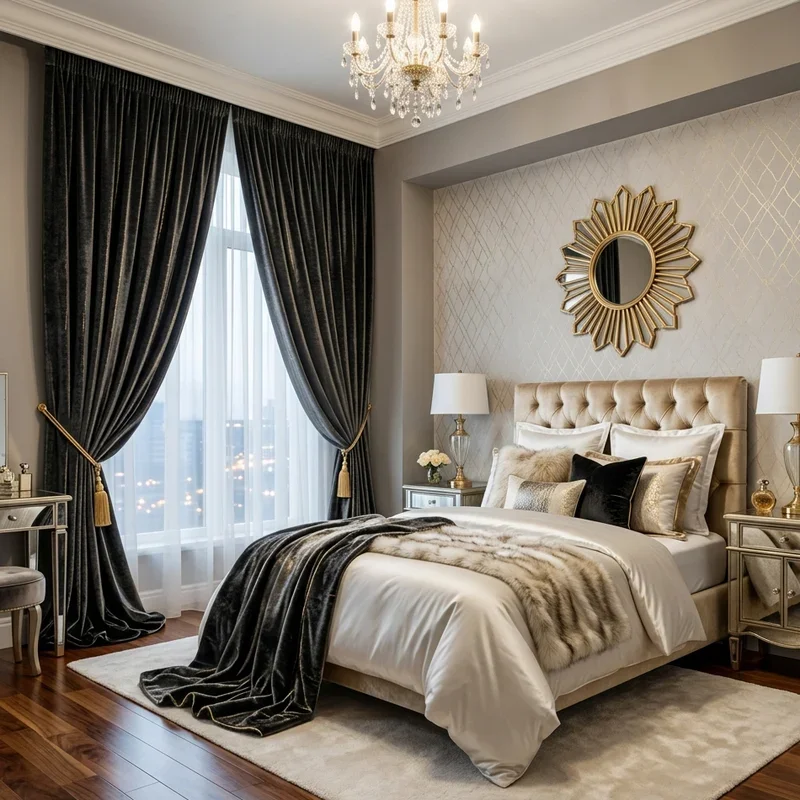 Hollywood Glam Bedroom Ideas