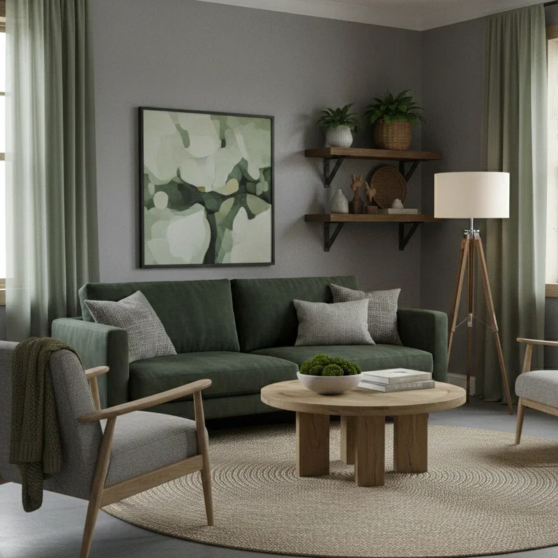 Green and Grey Living Room Ideas