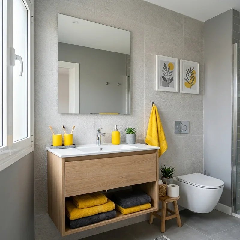 Grey and Yellow Bathroom Ideas