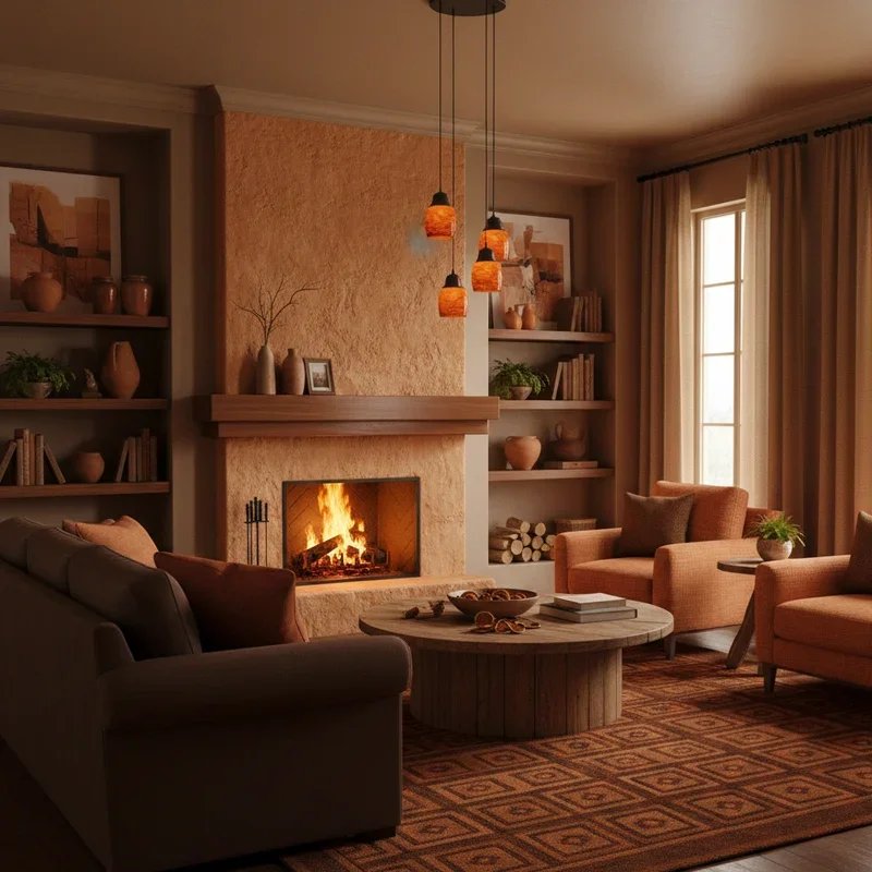 Brown Orange Living Room Ideas