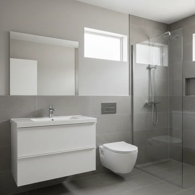 Grey Half Tiled Bathroom Ideas