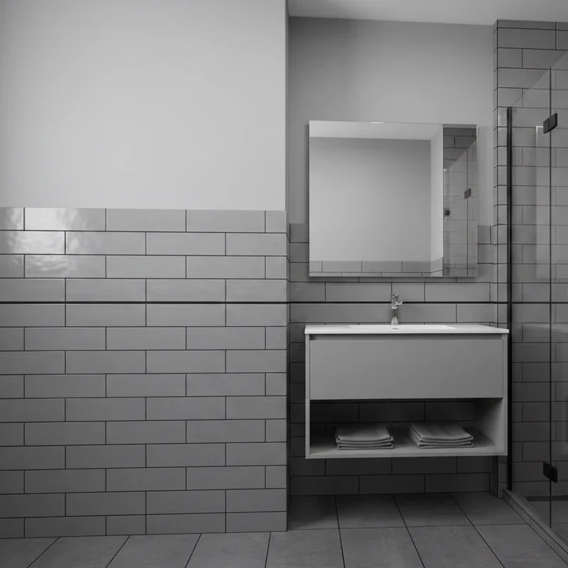 Grey Half Tiled Bathroom Ideas