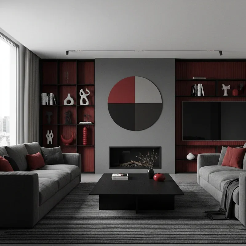 Red Black And Grey Living Room Ideas